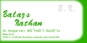 balazs nathan business card